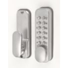 Smith & Locke  Medium Duty Easy Code Change Push-Button Lock with Code-Free Mode 35mm Satin Silver