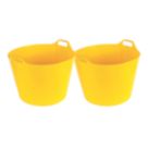 Plastic Flexi Tubs Yellow 36Ltr 2 Pack