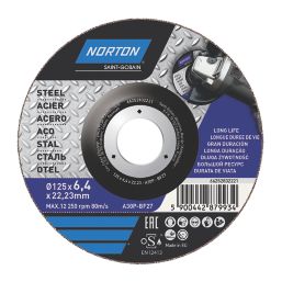 Norton  Metal Grinding Disc 5" (125mm) x 6mm x 22.2mm