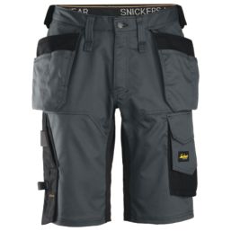 Snickers 6151 Stretch Work Shorts Steel Grey / Black 41" W