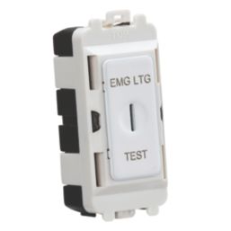 Knightsbridge  20AX Grid SP Emergency Lighting Test Key Switch Matt White