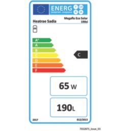 Heatrae Sadia Megaflo Eco Solar 190si Indirect Unvented  Hot Water Cylinder 190Ltr