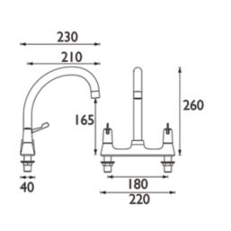 Bristan VAL2 DSM C CD Lever Deck Mounted Sink Mixer Chrome
