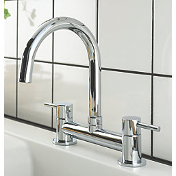 Streame by Abode ACT3030 Galley Contemporary Deck-Mounted Mixer Swan Chrome