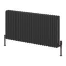Reina 600mm x 1265mm 7190BTU Black Horizontal 2 Column Radiator