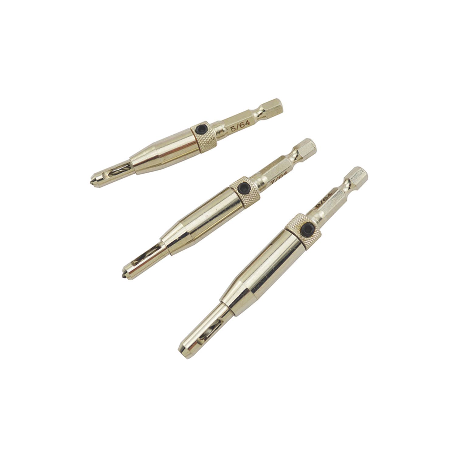 Titan MT_HNGSET_001C Hex Shank Wood Hinge Drill Bits 3 Piece Set (573PT)