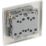British General Nexus Metal 20 A  16AX 3-Gang 2-Way Light Switch  Pearl Nickel with Colour-Matched Inserts