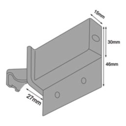 Essentials Cabinet Suspension Brackets Silver 54mm x 15mm x 47mm 2 Pack