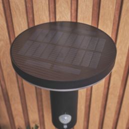 Zink Clara Outdoor LED Solar Wall Light With PIR Sensor Black 600lm