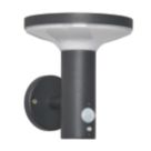 Zink Clara Outdoor LED Solar Wall Light With PIR Sensor Black 600lm