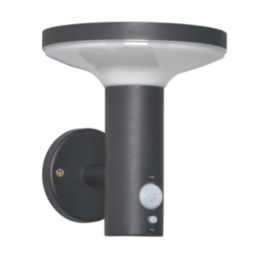 Zink Clara Outdoor LED Solar Wall Light With PIR Sensor Black 600lm