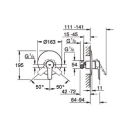 Grohe Start Concealed Single Outlet Manual Chrome Mixer Shower Valve