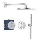 Grohe Precision 310 Round HP Rear-Fed Concealed Chrome Thermostatic Shower System