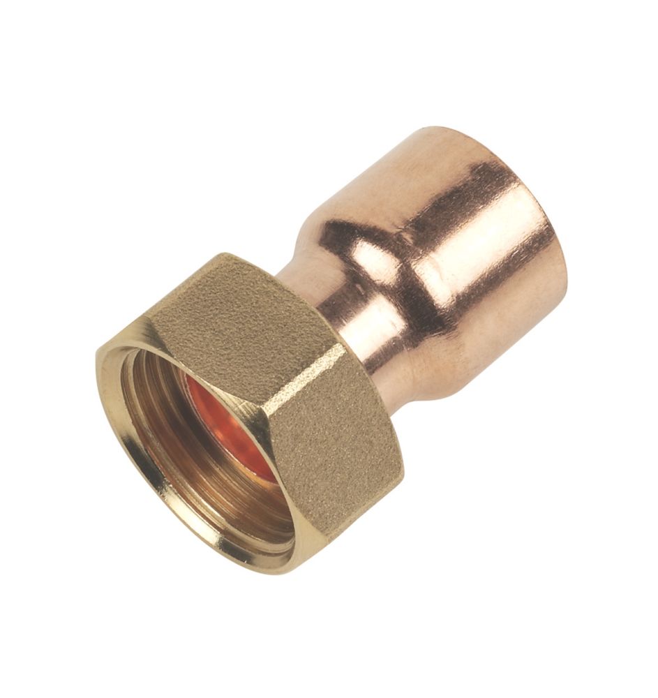 Flomasta Copper End Feed Straight Tap Connector 22mm x 3/4" - Screwfix