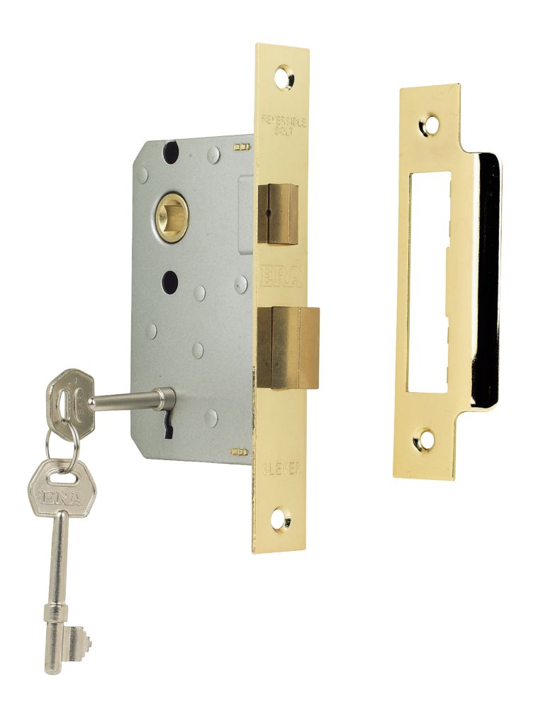 ERA 3 Lever Brass 3-Lever Sashlock 64mm Case - 44mm Backset | Mortice ...