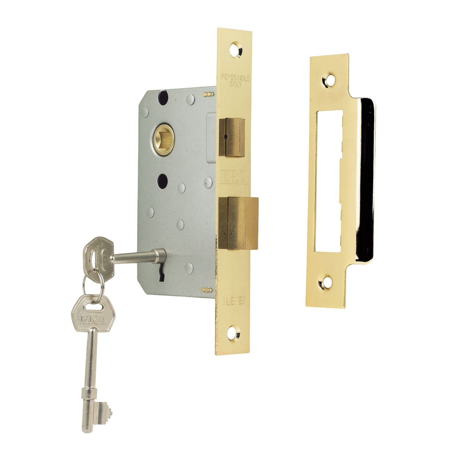ERA 3 Lever Brass Sashlock 64mm Case - 44mm Backset (57453)