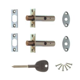 ERA Brass Concealed Door Security Bolts 78mm Satin 2 Pack