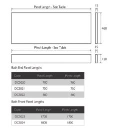 Adjustable Bath End Panel 750mm White