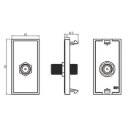 Knightsbridge  Modular F-Type Satellite Socket Black