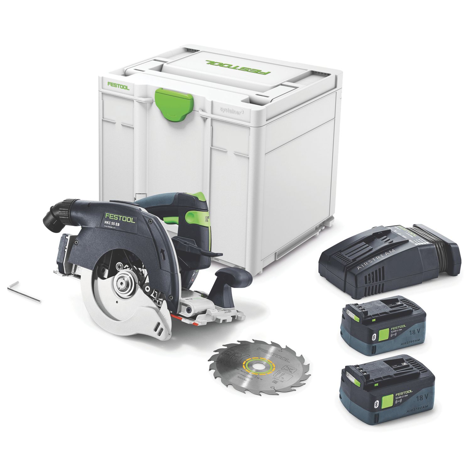 Festool HKC 55 5,0 EBI-Plus-SCA 160mm 18V 2 x 5.0Ah Li-Ion Airstream & Bluetooth Brushless Cordless Circular Saw (574HN)