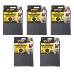 Oakey   Multi-Material Flexible Finishing Pads 150mm x 115mm Black 5 Pack