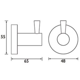 Bristan  Round Hook Gun Metal Grey