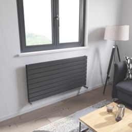 Ximax Oceanus 595mm x 1200mm 3949BTU Anthracite Horizontal Designer Radiator