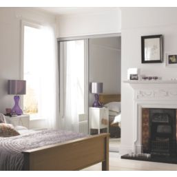 Spacepro Classic 2-Door Framed Sliding Wardrobe Doors Silver Frame Mirror Panel 1793mm x 2260mm
