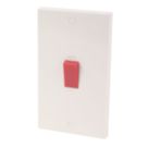 Essentials  45A 2-Gang DP Cooker Switch White
