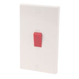 Essentials  45A 2-Gang DP Cooker Switch White