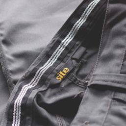 Site Jackal Work Trousers Grey / Black 30" W 30" L