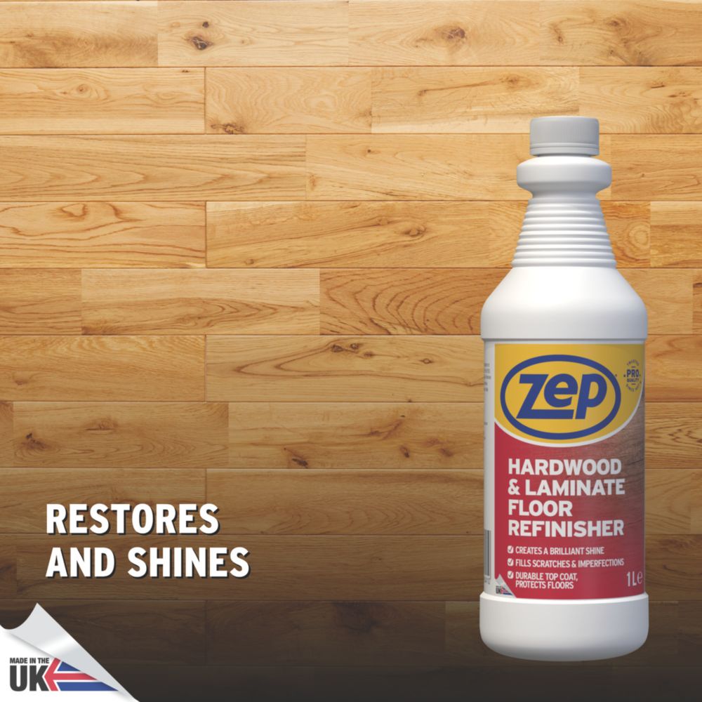 Zep 1Ltr Transparent Gloss Solvent-Based Floor Varnish - Screwfix