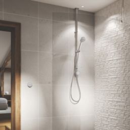 Aqualisa Smart Link HP/Combi Ceiling-Fed Chrome Thermostatic Single Outlet Exposed Smart Shower with Adjustable Head