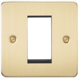 Knightsbridge  1-Module Modular Faceplate Brushed Brass