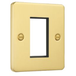 Knightsbridge  1-Module Modular Faceplate Brushed Brass