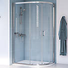Aqualux Edge 8 Semi-Frameless Offset Quadrant Shower Enclosure Reversible Left/Right Opening Polished Silver 1000mm x 900mm x 2000mm