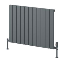 Reina Piatto Single 600mm x 820mm 2101BTU Anthracite Horizontal Designer Radiator