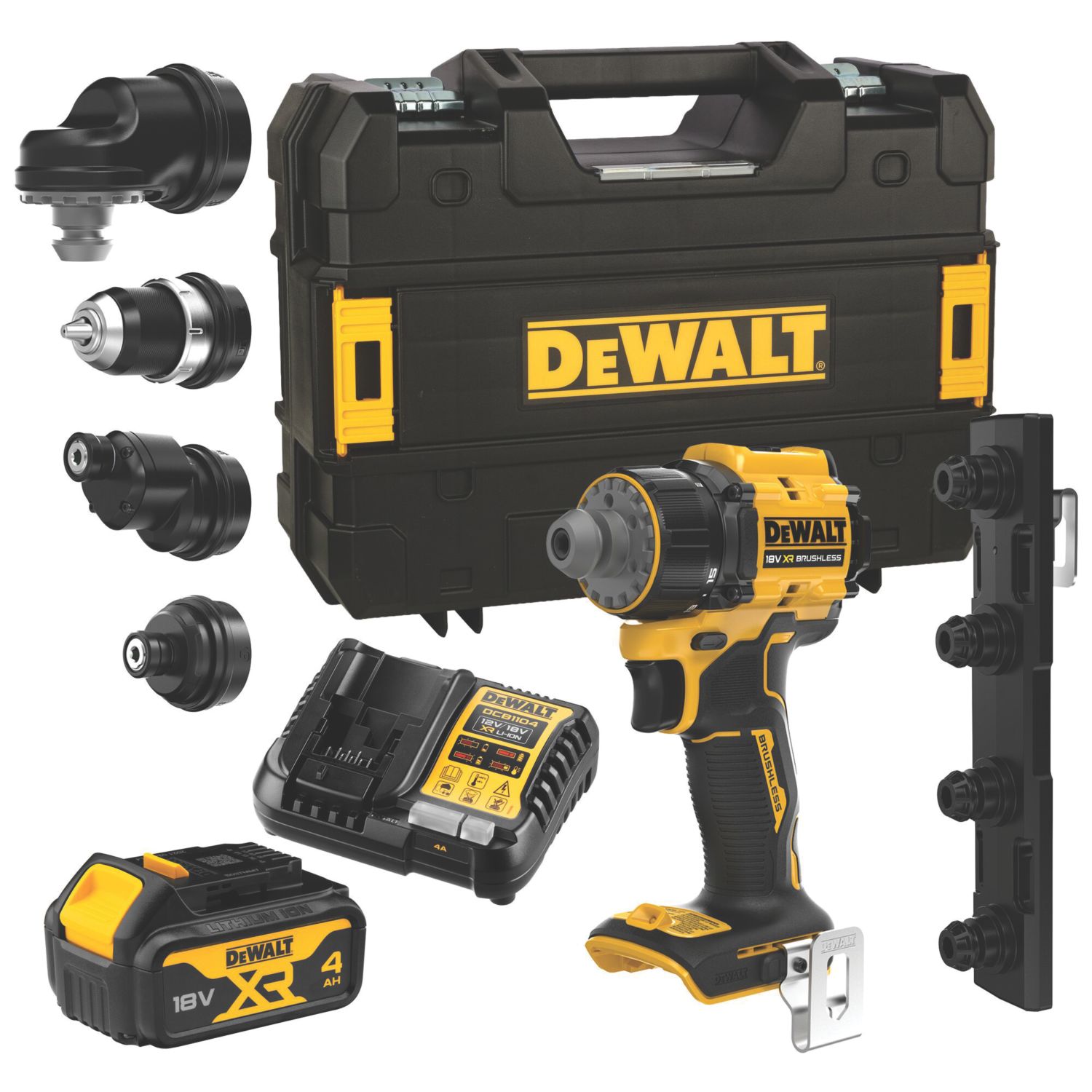 DEWALT DCD803M1T-GB 18V 1 x 4.0Ah Li-Ion XR Brushless Cordless Multi-Head Drill Driver (575EK)