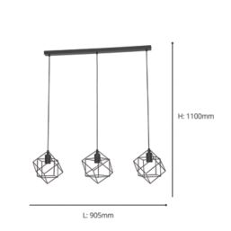 Eglo Straiton 3-Light Pendant Black