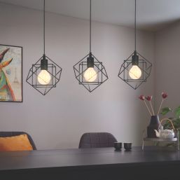 Eglo Straiton 3-Light Pendant Black