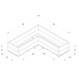 Forest Caledonian Garden Planter Natural Timber 1310mm x 1310mm x 312mm