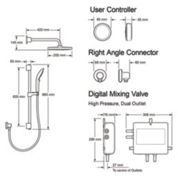 Mira Activate with ColdBoost HP/Combi Rear-Fed Dual Outlet Chrome Thermostatic Digital Mixer Shower