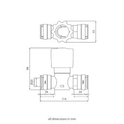 Flomasta  Plastic Push-Fit Stop Cock 22mm
