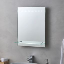 Saxby Tigris Rectangular Bathroom Mirror With 60lm LED Light 390mm x 500mm