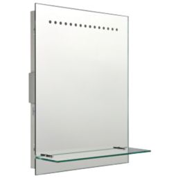 Saxby Tigris Rectangular Bathroom Mirror With 60lm LED Light 390mm x 500mm