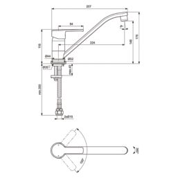 Ideal Standard Calista 1-Hole Single Lever Kitchen Sink Mixer Chrome