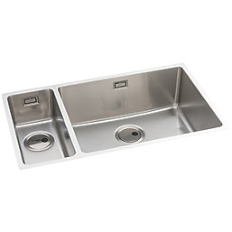 Abode Matrix 1.5 Bowl Stainless Steel Undermount & Inset Kitchen Sink RH  740mm x 440mm
