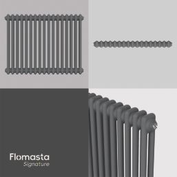 Flomasta 600mm x 785mm 2730BTU Anthracite Horizontal 2 Column Radiator