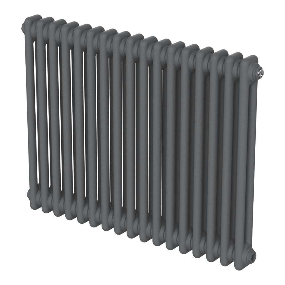 Flomasta 600mm x 785mm 2730BTU Anthracite Horizontal 2 Column Radiator ...