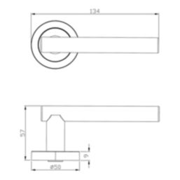 Cooke & Lewis Asker Fire Rated Lever on Rose Handle Pair Matt Black